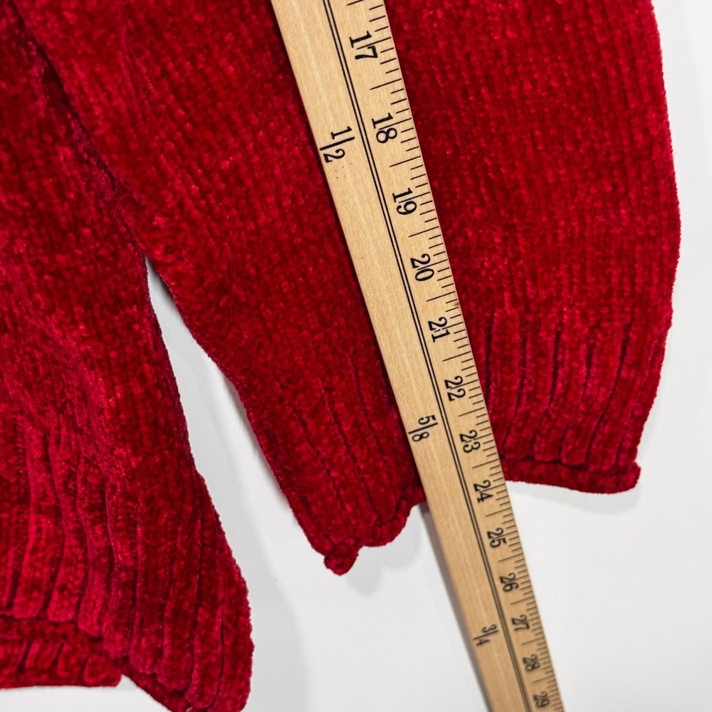 Style & Co Sweater Womens XL Red Chenille Crew Neck Pullover Soft Knit Casual - Picture 7 of 9